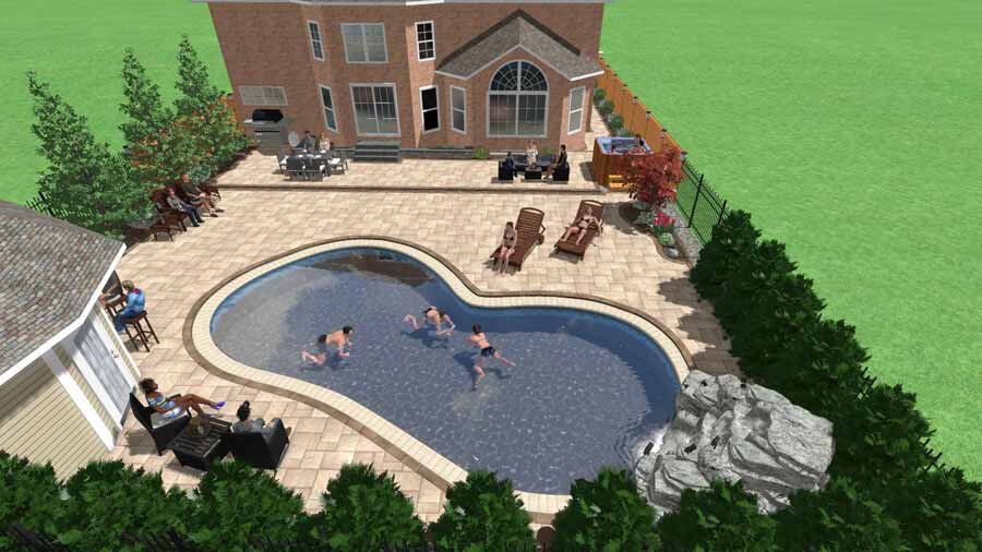 3D Colour Landscape Design Rendering